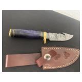 8ï¿½ Damascus blades hunting knife with shealth