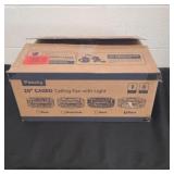 20' Caged ceiling fan with light black