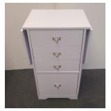 White four drawer drop side cabinet
