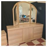 70'W Dresser with mirror and nightstand