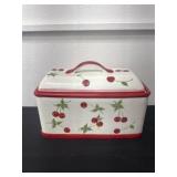 13ï¿½x9ï¿½ KMC Cherry Ceramic Bread Box With Lid