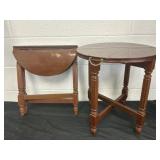 Cute Foldable Wood Round End Table Stools