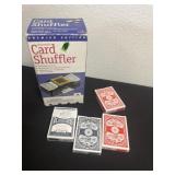 Card shuffler and cards