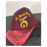 Vintage 1950s Al Malakah Shriner hat 6 3/4