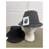2 New gray  and black Fedora
