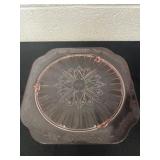 10ï¿½ pink depression glass cake plate