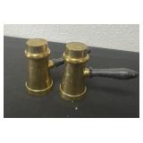 vintage set of brass salt and pepper shakers