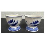 vintage Delft Blue porcelain egg cups