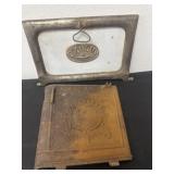 2 Antique cast iron stove door