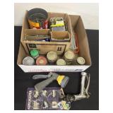 Group of hardware, sprayers and nails