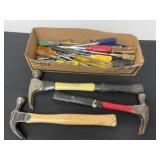 Group of Hammers and screw drivers