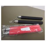 2 new Nun Chucks foam black and red