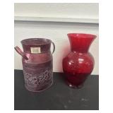 11ï¿½ glass vase with 10ï¿½ metal can