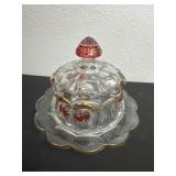 Mosser Northwood Red Cherry Gold Cable Glass