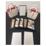 7ï¿½ ceramic purses with 4x6 picture frames