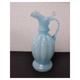 Vintage Fenton blue overlay referred melon