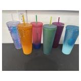 6 star bucks tumblers one is broken