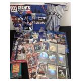 Group of football baseball books and cards