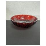 8.5ï¿½ ruby red glass bowl