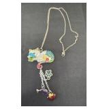 colorful cat charm Necklace