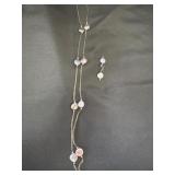 baroque coin pearL. Necklace with earrings