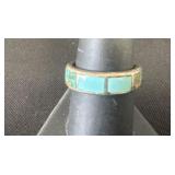 Size 9 turquoise inlay ring