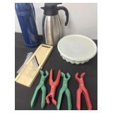 Thermos, coffee thermos and Tupperware Bundt cover