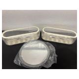 Make up brush containers and beauty mirror