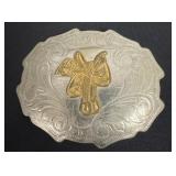 vintage, two-tone Western belt buckle