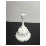 Vtg Fenton Bell Hand Painted Signed By S. Fisher