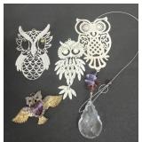 Owl pendants with hanging owl