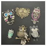 6 owl pendants