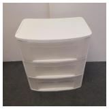 3 Drawer white tote