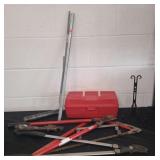 Tool box Loppers saw miscellaneous tools