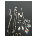 Group of earrings and necklaces