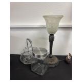 17ï¿½ lamp with wire basket and jar