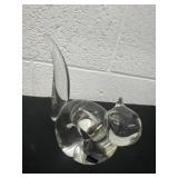 vintage small squirrel clear art glass figurine