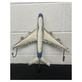 Decorative Metal Airplane Coat Hanger 17.5x18in
