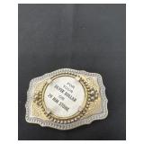 belt buckle designed to hold a 39mm stone or