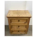 26x24x16 Wooden 3 Drawer Nightstand