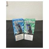 2 new ice wave 8500 puffs Clear and fresh mint