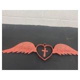 29ï¿½ metal heart angel wings with cross