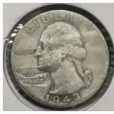 Silver quarter from 1943