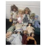 Group of porcelain dolls