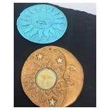 Two 11ï¿½ Sun and reflective moon wall hanger