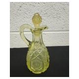 vintage green glass decanter or cruet 7ï¿½
