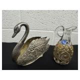 Godinger silver-plated swan napkin holder and
