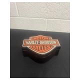 7ï¿½ ceramic Harley Davidson trinket box