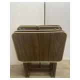 Vintage Wooden Tv Tray Set