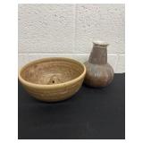 8ï¿½ and 7ï¿½ pottery vase and bowl